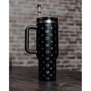 New Dixxon Bougie 40 oz. Insulated‎ Travel Tumbler Black Stainless Steel Cup Mug